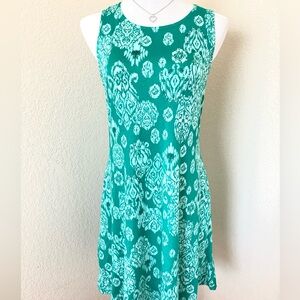 Sleeveless dress swing style dress loose fit mini dress green white summer dress